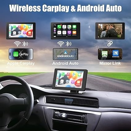 7″ Ekran Samochodowy Apple CarPlay I Android Auto - Bezprzewodowy, Kamera Cofania, Bluetooth, GPS