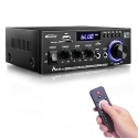 AK45 Pro - mini wzmacniacz HiFi z Bluetooth 5.0, kino domowe, stereo z regulacją basów i tonów wysokich, USB/RCA/MIC/FM
