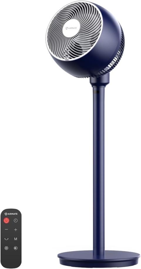 Airmate Wentylator Stojący 40" - Cichy 25 dB, 12 Prędkości, 12" Łopaty, Cyrkulacja 1600 m³/h, Oscylacja, Pilot i Timer 12 h