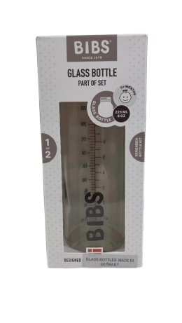 BIBS Szklana Butelka 225 ml - Bezpieczna, trwała butelka dla niemowląt