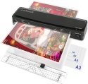 Bayge Laminator A3 Z Trybem Na Gorąco I Zimno - Zestaw Z Nożykiem I Foliami A3/a4/a5/a6 Do Biura I Domu - Biały