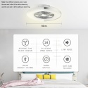Bkzo Lampa Sufitowa Led Z Wentylatorem 60 Cm - 24 Prędkości, Płynna Regulacja Jasności, 3000-5500k, Srebrna Ramka