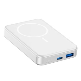 C10 Przenośny Powerbank MagSafe 15W 10000 mAh - Aluminiowy Bezprzewodowy Magnesowy, Srebrny