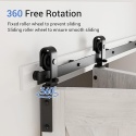 CCJH Zestaw Okuć Do Drzwi Przesuwnych Składanych 3,3 ft / 40″ - Cichy, Do 2 Drzwi, Heavy Duty