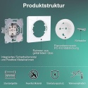 CNBINGO - gniazdo szklane Schuko z blokadą dziecięcą, 16 A, montaż podtynkowy z łapkami, kolor biały