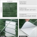 DEWOO Naklejki Na Płytki Metro 3D - 20 szt., Zielone, Samoprzylepne 30,5 × 30,5 cm