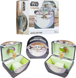 Disney The Mandalorian - muzyczna szkatułka na biżuterię dla dziewczynek, prezent z motywem Baby Yoda