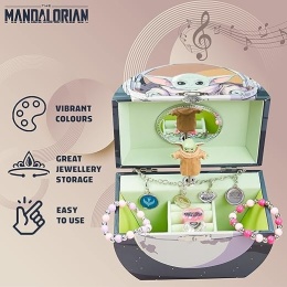 Disney The Mandalorian - muzyczna szkatułka na biżuterię dla dziewczynek, prezent z motywem Baby Yoda