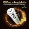 EBL - akumulatory AA NiMH 2800 mAh, wysokiej pojemności, zestaw 4 szt. z pudełkiem na przechowywanie