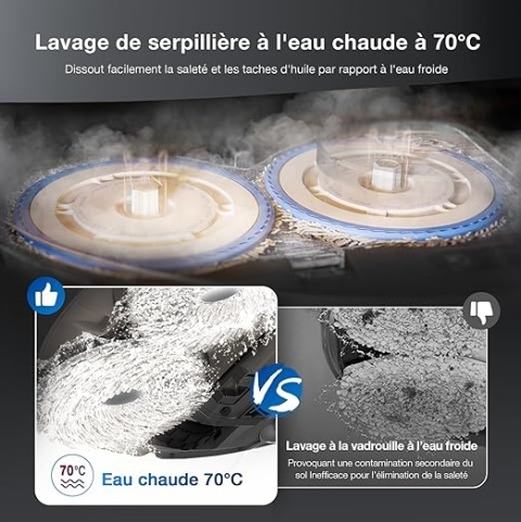 ECOVACS DEEBOT T30 OMNI - robot sprzątający z mopowaniem, 11 000 Pa, mycie gorącą wodą, mini stacja samoopróżniająca, TruEdge™ c