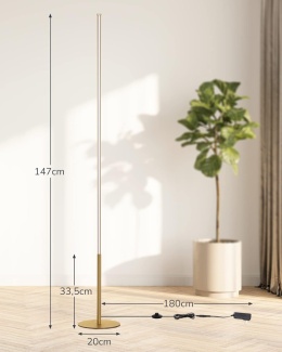 EDISHINE - nowoczesna, ściemniana lampa stojąca LED 3000K, 146 cm, kolumna świetlna z przełącznikiem nożnym, do salonu, sypialni