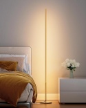 EDISHINE - nowoczesna, ściemniana lampa stojąca LED 3000K, 146 cm, kolumna świetlna z przełącznikiem nożnym, do salonu, sypialni