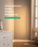 EDISHINE - nowoczesna, ściemniana lampa stojąca LED 3000K, 146 cm, kolumna świetlna z przełącznikiem nożnym, do salonu, sypialni