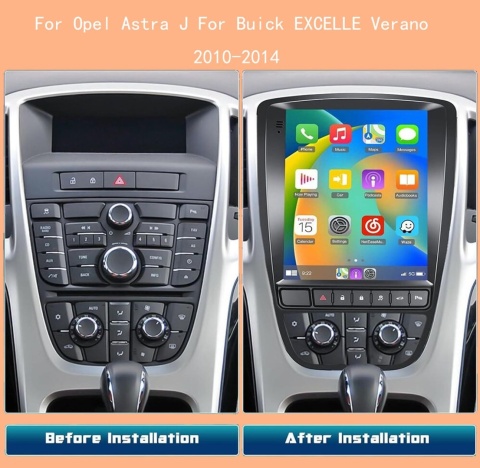 EUWLY Radio Samochodowe 9,7" Android 12 do Opel Astra J / Buick Verano - CarPlay, Bluetooth, Nawigacja i Kamera Cofania