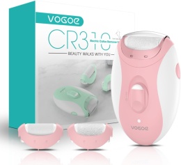 Elektryczny pilnik do stóp CR310 - ładowalny, 2 prędkości, 3 rolki, profesjonalny remover do zrogowaceń, suchej i popękanej skór