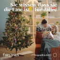 Fairytrees Sztuczna Choinka Nordmann Premium 180 Cm - Realistyczna, Ręcznie Wykonana Z Drewnianą Podstawką