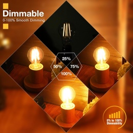 Genixgreen - Zestaw 2 żarówek LED E27 ściemnialnych, 9 W (odpowiednik 100 W), 1200 lm, A60/A19, 2700K ciepła biel, AC 220-240 V