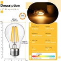 Genixgreen - Zestaw 2 żarówek LED E27 ściemnialnych, 9 W (odpowiednik 100 W), 1200 lm, A60/A19, 2700K ciepła biel, AC 220-240 V