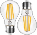 Genixgreen - Zestaw 2 żarówek LED E27 ściemnialnych, 9 W (odpowiednik 100 W), 1200 lm, A60/A19, 2700K ciepła biel, AC 220-240 V