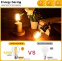 Genixgreen - Zestaw 2 żarówek LED E27 ściemnialnych, 9 W (odpowiednik 100 W), 1200 lm, A60/A19, 2700K ciepła biel, AC 220-240 V
