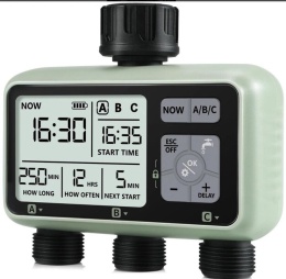 HCT-378 Cyfrowy Timer do Wody z 3 Niezależnymi Wyjściami - Sterownik Nawadniania Ogrodowego