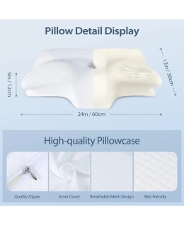 HOMCA PL08 Poduszka Ortopedyczna z Pianki Memory Foam - Podparcie Szyi i Kręgosłupa