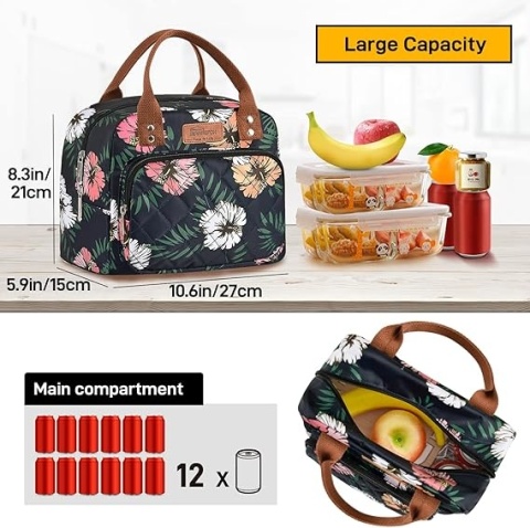 HOMESPON - izolowana torba śniadaniowa/lunch bag dla kobiet i mężczyzn, termiczna torba do pracy