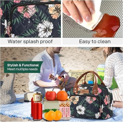 HOMESPON - izolowana torba śniadaniowa/lunch bag dla kobiet i mężczyzn, termiczna torba do pracy