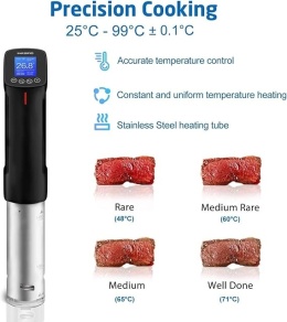 Inkbird ISV-100W - cyrkulator Sous Vide z Wi-Fi, precyzyjny termostat zanurzeniowy 25-99°C, timer do idealnego gotowania