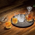 KANARS - zestaw do whisky 5-elementowy: karafka 750 ml + 4 szklanki 300 ml, kryształowe szkło bezołowiowe, wysokiej jakości, w o