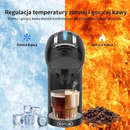 KOTLIE EM-308A Ekspres do Kawy 5 w 1 - Na Kapsułki Nespresso, Dolce Gusto, ESE, Lavazza, Regulacja Temperatury i Pojemności - Cz