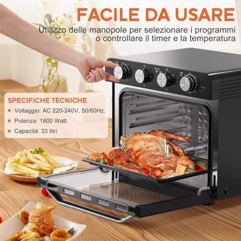 Karinear Frytkownica Xxl 36 L 6 W 1 - Mini Piekarnik I Grill 1800 W
