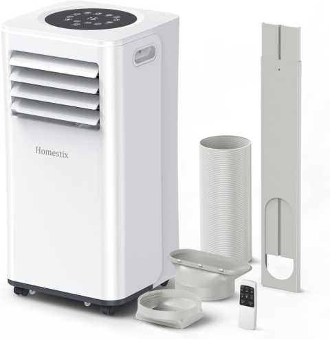 Klimatyzator Przenośny 9000 BTU 4 w 1 - Chłodzenie, Osuszanie, 2 Biegi Wentylacji, Wąż Wylotowy, Wyświetlacz Cyfrowy i Timer 24