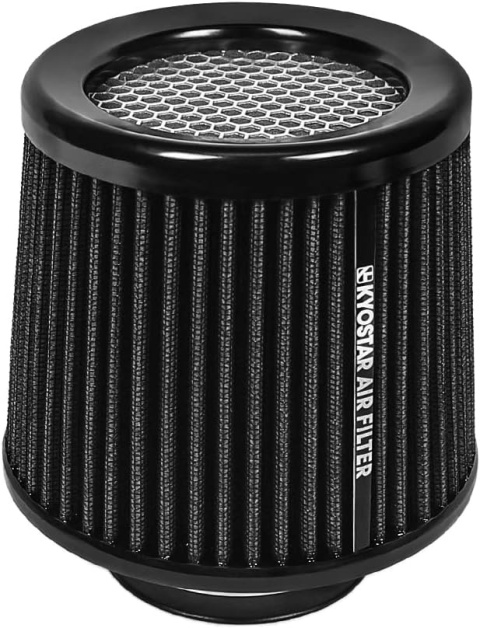 Kyostar - uniwersalny filtr stożkowy 3" (76 mm), czarny, wysokiej jakości, suchy filtr powietrza do dolotu
