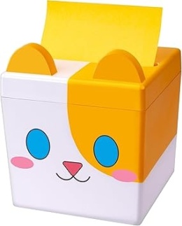 Magnetyczny dozownik karteczek 3×3 - uroczy kot, duża pojemność (pop-up notes dispenser)