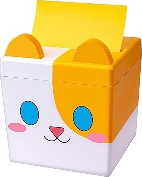 Magnetyczny dozownik karteczek 3×3 - uroczy kot, duża pojemność (pop-up notes dispenser)