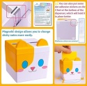 Magnetyczny dozownik karteczek 3×3 - uroczy kot, duża pojemność (pop-up notes dispenser)
