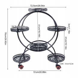 Metalowy Kwietnik Stojący Na Kwiaty 73 Cm - Czarny