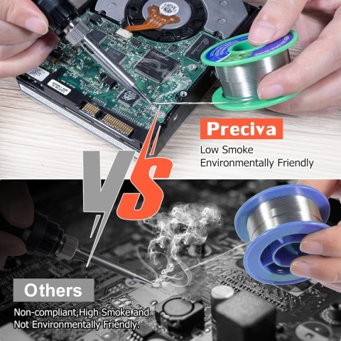 Preciva 927ii Lutownica Cyfrowa 60 W Z Wyświetlaczem Lcd - Regulacja 90-480°c, 5 Końcówek, Uchwyt I Tryb Uśpienia