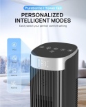 Pureborne Wentylator Kolumnowy Smart 42" Z Pilotem I Aplikacją - Cichy 25 Db, 4 Tryby, Timer 12 H, Wyświetlacz Led