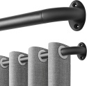 Regulowany Karnisz Metalowy Do Zasłon 76-310 cm - Czarny, Do Zasłon Na Przelotkach