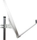 SCHWAIGER 88 cm - Aluminiowa Antena Satelitarna z Ramieniem LNB i Mocowaniem na Maszt, Parabola 88×88 cm, Jasnoszara