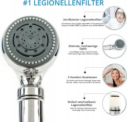 Słuchawka prysznicowa filtr anty-legionella