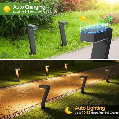 Solarne Lampy Ogrodowe LED 4 szt. - Ciepłe Światło, IP65, Do Ścieżek I Podjazdu