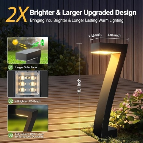 Solarne Lampy Ogrodowe LED 4 szt. - Ciepłe Światło, IP65, Do Ścieżek I Podjazdu