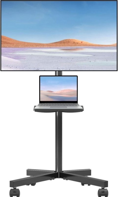 Suptek Mobilny Stojak TV ML55B - Do Telewizorów 21-60", VESA 400×400, z Półką na Laptop, Udźwig 35 kg