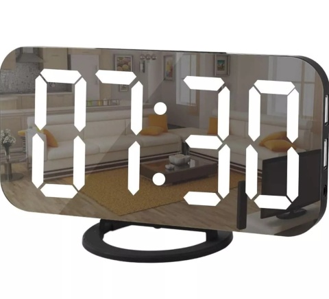 Szelam SZ-EN8813 Lustrzany Zegar Cyfrowy LED z Budzikiem