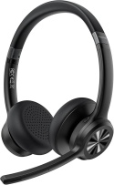TECKNET - bezprzewodowy headset Bluetooth 5.2 z mikrofonem, redukcją hałasu, funkcją wyciszania i 50 h pracy, idealny do biura,