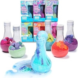 Tub Works Kids Bath Bomb Potion - Zestaw 6 Kolorowych, Nietoksycznych Kąpielowych Bomb dla Dzieci, Musują, Pienią się i Bąbelkuj