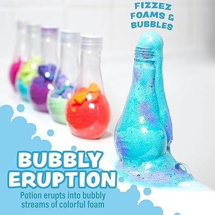 Tub Works Kids Bath Bomb Potion - Zestaw 6 Kolorowych, Nietoksycznych Kąpielowych Bomb dla Dzieci, Musują, Pienią się i Bąbelkuj